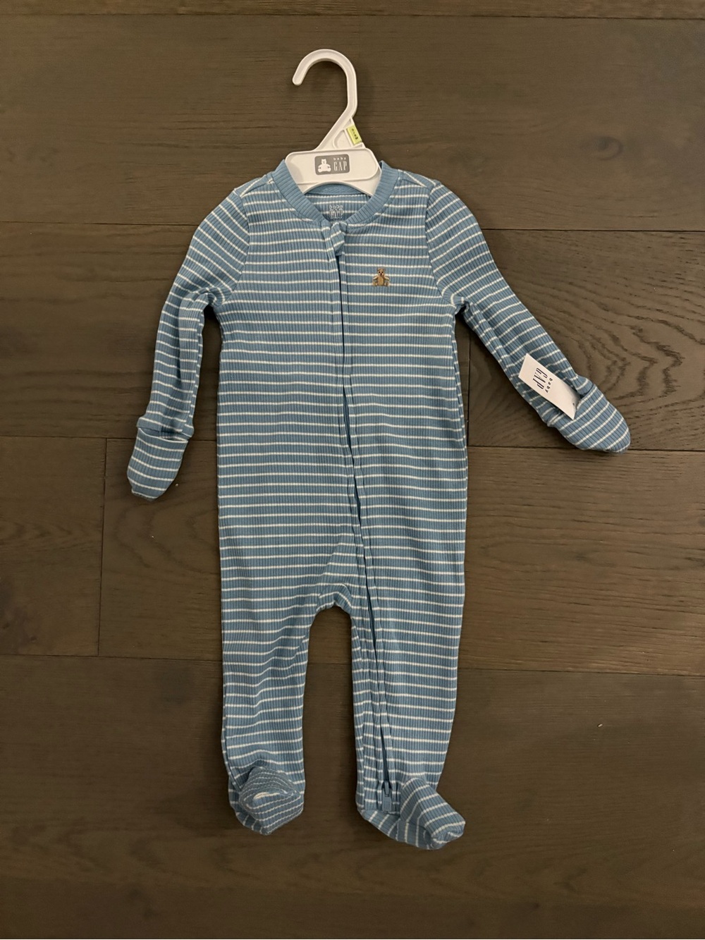 Baby gap blue striped cotton blend zipper sleeper 3-6M